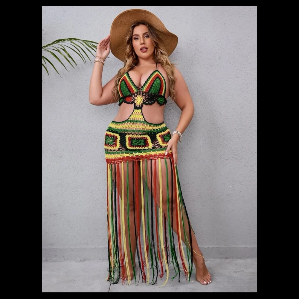Crochet Jamaican Rasta Swimsuit